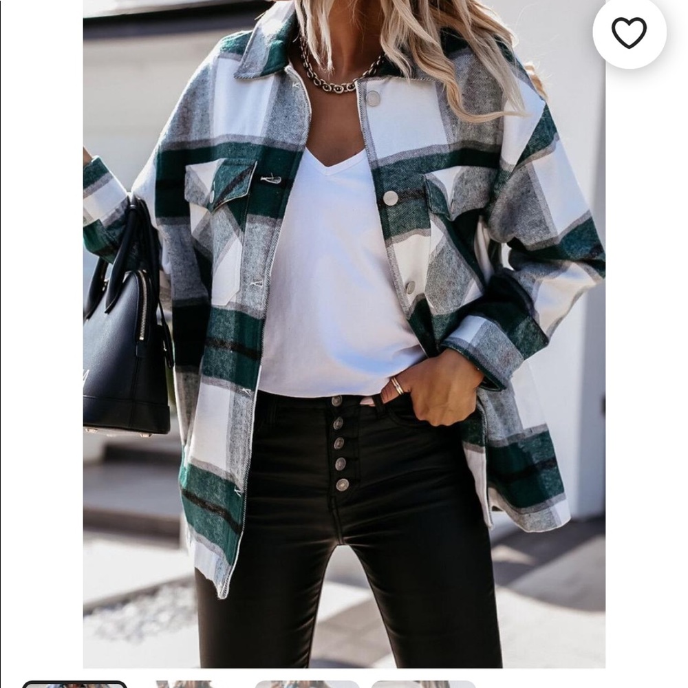 Green Plaid Shacket